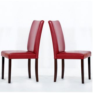Warehouse Of Tiffany Shino Red Faux Leather Dining Chairs (set Of 2)