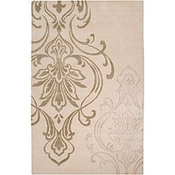 Hand tufted Beige Sceaux Wool Rug (33 X 53)