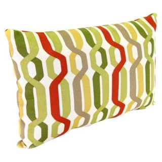 Outdoor Rectangle Toss Pillow   Red/Green Geometric