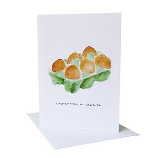 'congratulations egg' greetings card by blank inside