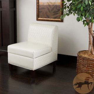 Christopher Knight Home Felice Armless White Bonded Leather Club Chair