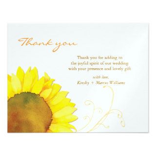 Fall Floral Wedding Favor Thank You Flat Cards Announcements