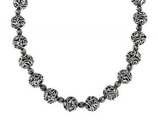 Carolyn Pollack Sterling Signature Bead 20 Toggle Necklace, 68.0g —