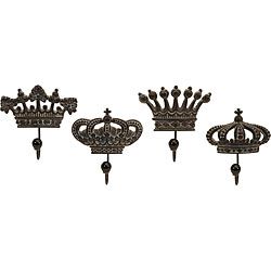 Set Of 4 Argento Crown Royale Wall Hooks