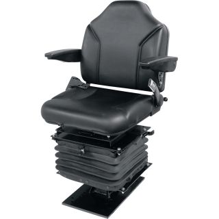 Wise Air Suspension Backhoe Seat Assembly — Black, Model# WM1685  Suspension Seats