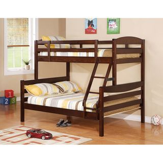 Walker Edison Solid Walnut Brown Wood Twin/ Double Bunk Bed Brown Size Full