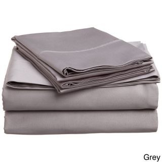 None Egyptian Cotton 300 thread count Sateen Queen Waterbed Solid Sheet Set Grey Size Queen