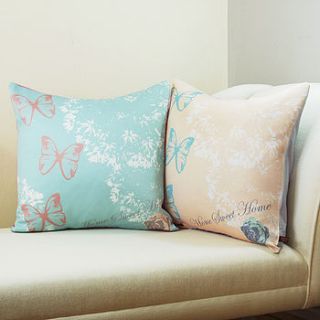 butterfly and roses cushion by munchkin creative