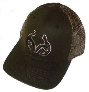 Brown Antlers Logo Camo Mesh Hunting Cap Hat RO273_Brwn ~ REALTREE OUTFITTERS  Camo Hat Mesh Back  Sports & Outdoors