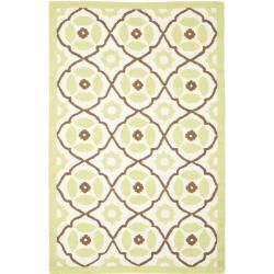 Handmade Sumak Morrocan Ivory/green Wool Rug (8 X 10)