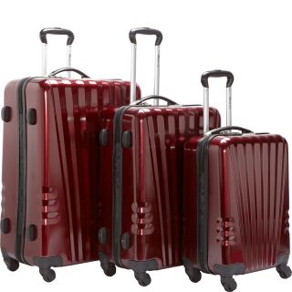 McBrine Luggage Lightweight Polycarbonate 3 Piece Swivel Luggage Set