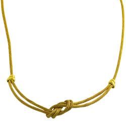 Goldkist 18k Yellow Gold over Silver Twisted Mesh Knot Necklace GoldKist Gold Over Silver Necklaces