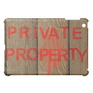 Private Property Red Stencil Wood Speck iPad Case