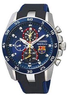Seiko Sportura FC Barcelona Chronograph Blue Dial Blue Silicone Mens Watch SPC089P2 Seiko Watches