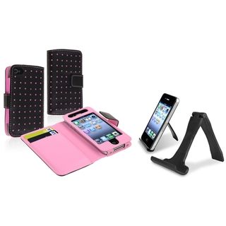 BasAcc Leather Wallet Case/ Mini Stand Holder for Apple iPhone 4/ 4S BasAcc Cases & Holders