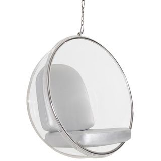 Eero Aarnio Style Bubble Chair With Silver Cushion