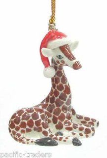 Shop GIRAFFE Baby sits n SANTA HAT Ornament Porcelain MINIATURE New NORTHERN ROSE Figurine R267 at the  Home Dcor Store