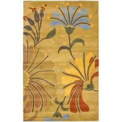 Handmade Soho Gold/ Multi New Zealand Wool Rug (36 X 56)