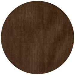 Hand tufted Pulse Brown Wool Rug (8 Round)