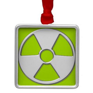 Cool Metallic Radioactive Radiation Symbol Christmas Tree Ornaments