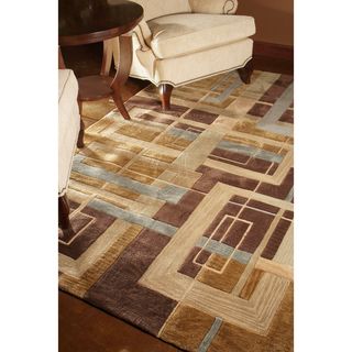 Hand tufted Ackworth Brown Abstract Rug (36 X 56)