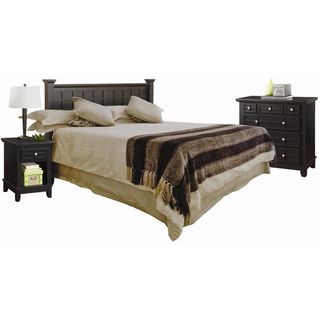 Home Styles Arts And Crafts Black Queen Headboard Night Stand And Chest Black Size Queen