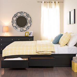 Prepac Manufacturing Black Queen Mates 6 drawer Platform Storage Bed Black Size Queen
