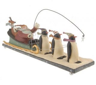 Williraye Limited Edition Santa & Sleigh with Penguin Trio Figurine —