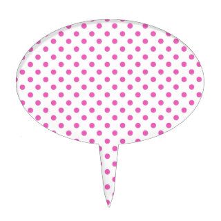 Pink and White Polka Dots Custom Gift Item Cake Toppers