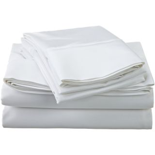 None Egyptian Cotton 1200 Thread Count Solid Oversized Sheet Set White Size King