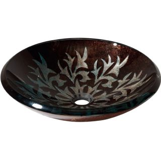 Avanity Contemporary Autumn Leaf Tempered Glass Vessel Sink