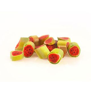 watermelon hard rock candy in a bag by spun candy