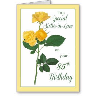 85th Birthday Rose, Sister in Law Greeting Card