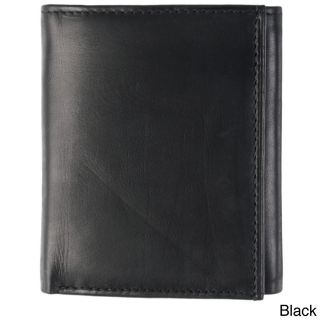 Boston Traveler Boston Traveler York Collection Calf Leather Tri fold Mens Wallet Black Size One Size Fits Most