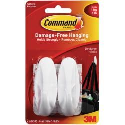 Command Designer Medium Hooks With Adhesive (pack Of 2)