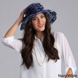 Swan Hat Swan Hat Womens Braided Crinoline Floppy Hat Navy Size One Size Fits Most