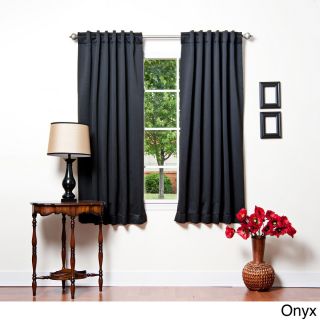 None Solid 63 Inch Insulated Thermal Blackout Panel Pair Black Size 52 x 63