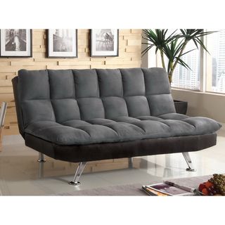 Furniture Of America Furniture Of America Elephant Skin Dark Grey Microfiber Futon Grey Size California King