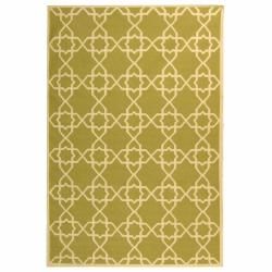Safavieh Handwoven Moroccan Dhurrie Green/ Ivory Wool Transitional Rug (5 X 8)
