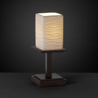 Dark Bronze 1 light Flat Rim Square Table Lamp