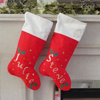personalised santa christmas stocking by cherish handmade
