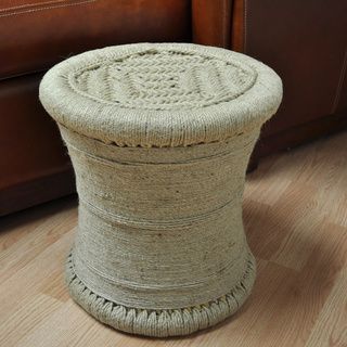 All Natural 17 inch Wrapped Jute Ottoman / Stool Ottomans