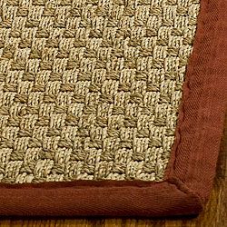 Handwoven Sisal Natural/red Bordered Seagrass Rug (4 X 6)