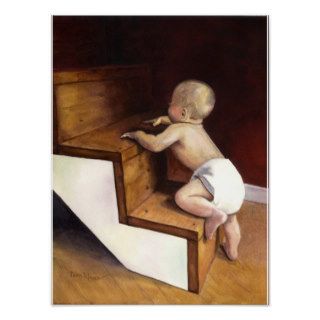 Stairway to Heaven   Baby climbing Stairs Poster