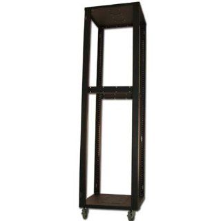 Rolling Equipment Rack 42U   Built in Casters/Wheels   Open Skeleton   Professional Use Electronics/Audio Video/Server/Switch   Television Stands