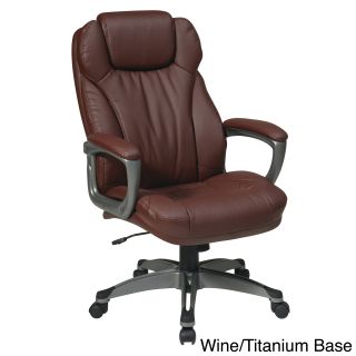 Office Star Products Work Smart Eco Leather Seat And Back Executive Chair Model Ech8580