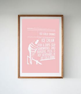 candy pink ice cream print by london garden trading