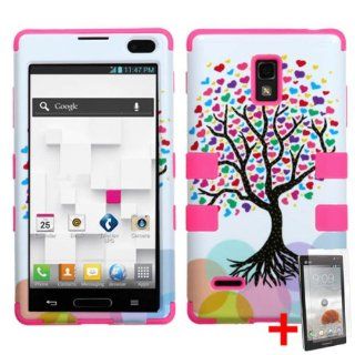 LG OPTIMUS L9 P769 COLORFUL HEART TREE PINK HYBRID COVER HARD GEL CASE +FREE SCREEN PROTECTOR from [ACCESSORY ARENA] Cell Phones & Accessories