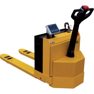Vestil Electric Pallet Truck with Scale and Stand-On Platform — 4,500-Lb. Capacity, Model# EPT-2748-45-SCL-RP  Electric Standard Fork Pallet Trucks