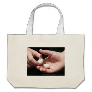 Childrens Hands and Purple Martin Eggs Painting Canvas Bag